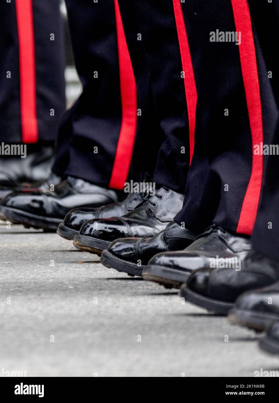 Westminster, London, Großbritannien. 19. September 2022. Militärstiefel, Beerdigung von Königin Elizabeth II. Kredit: Newspics UK London/Alamy Live Nachrichten Stockfoto