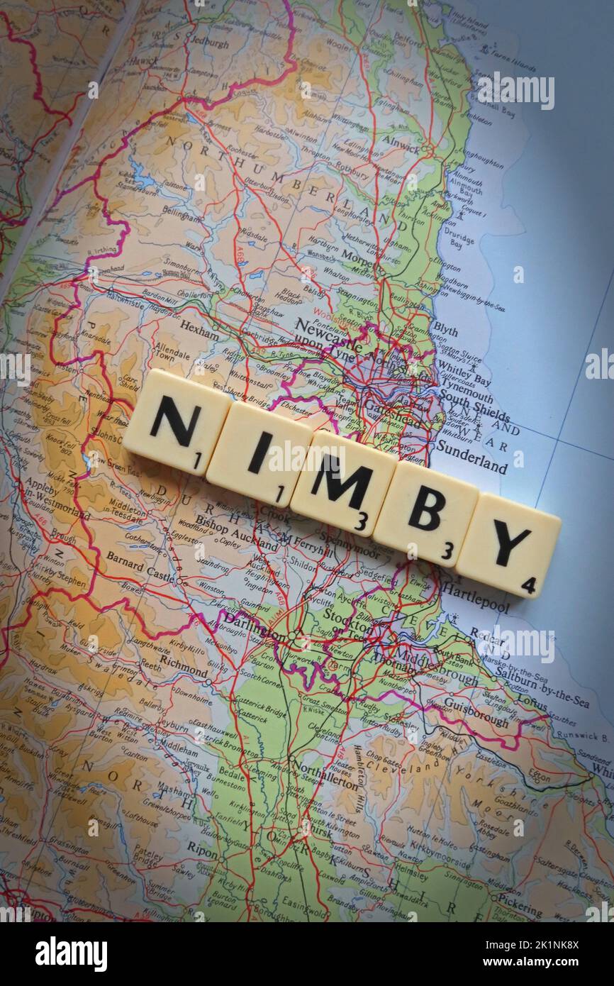 Northumberland NE NIMBYs - nicht in meinem Hinterhof, wie BANANE - bauen absolut nichts in der Nähe von irgendetwas Stockfoto