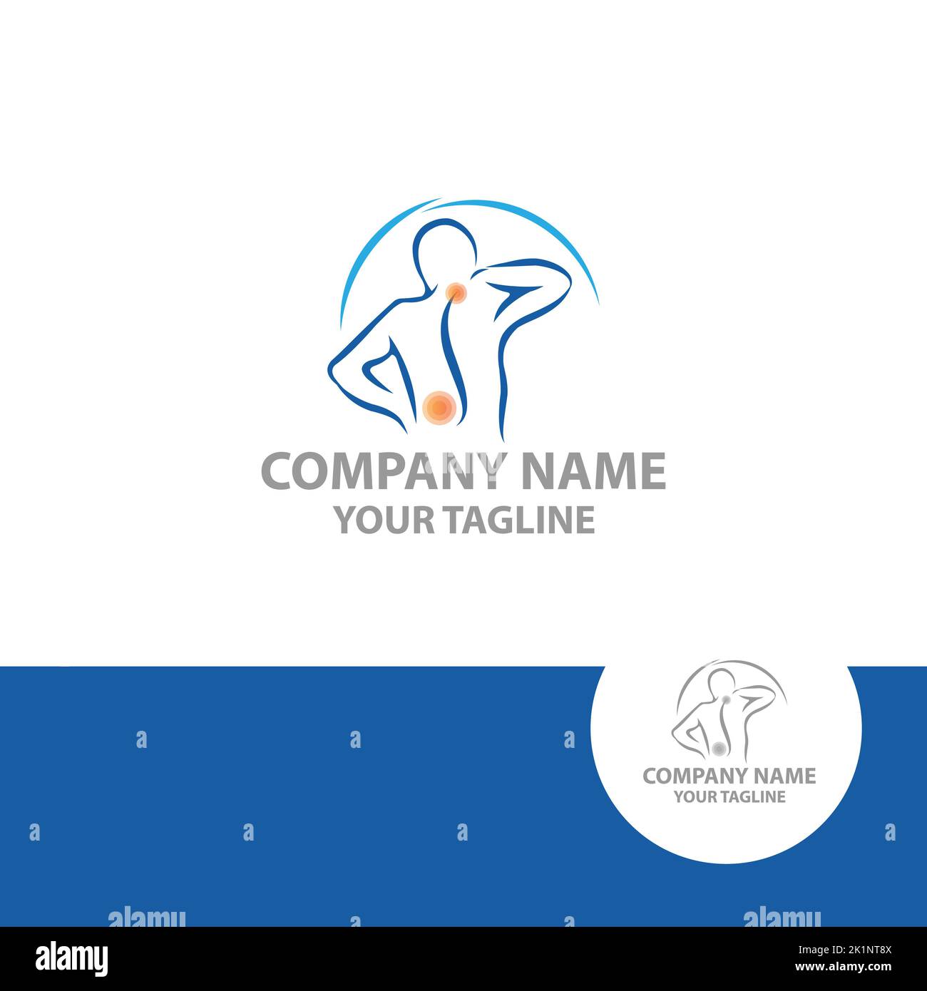 Chiropraktik Logo Wirbelsäule Wirbelsäulenpflege Vektor-Symbol Illustration.EPS 10 Stock Vektor