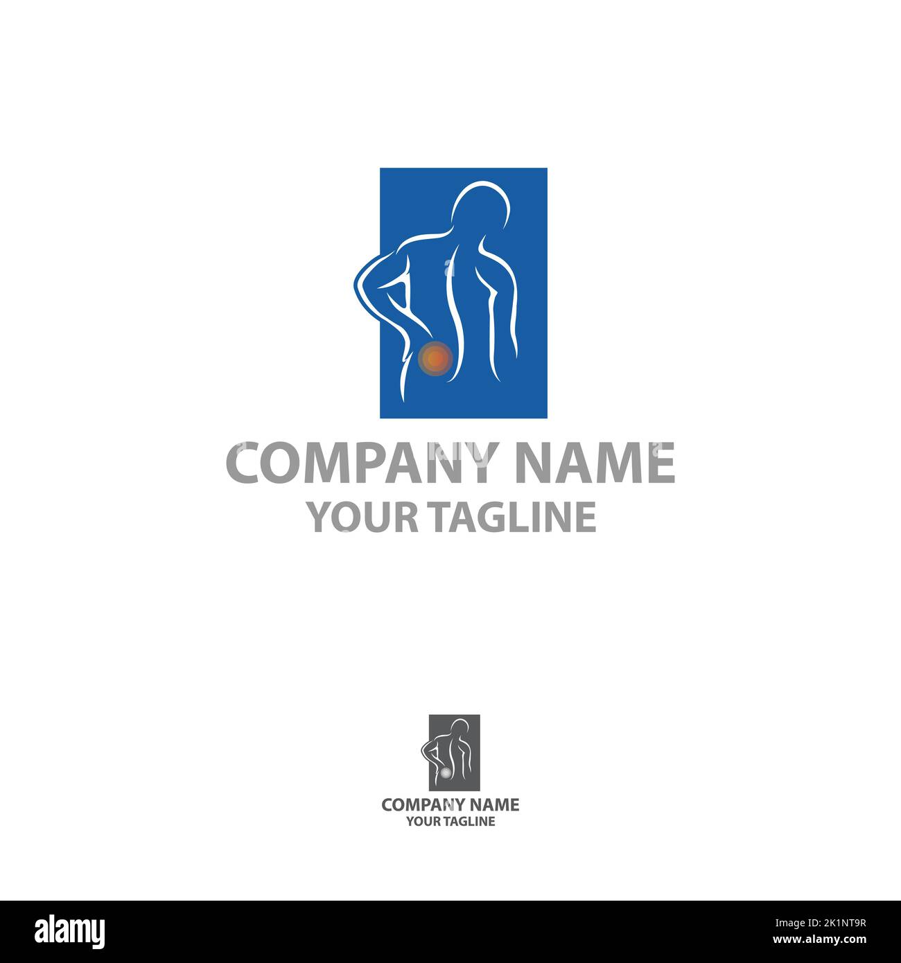 Chiropraktik Logo Wirbelsäule Wirbelsäulenpflege Vektor-Symbol Illustration.EPS 10 Stock Vektor