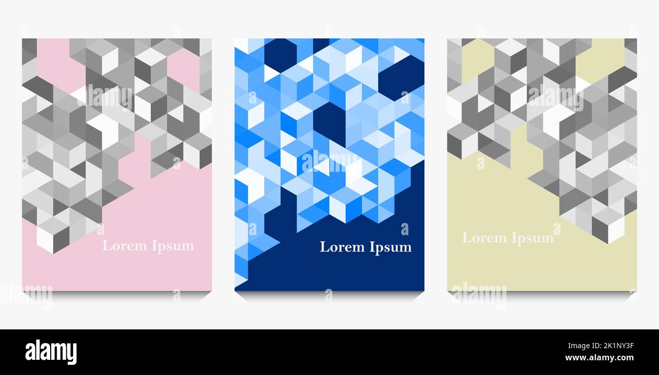 Abstraktes nahtloses Liniendreieck, geometrischer Texturhintergrund, Polygonmuster-Set, Netzwerkkonzept Stockfoto