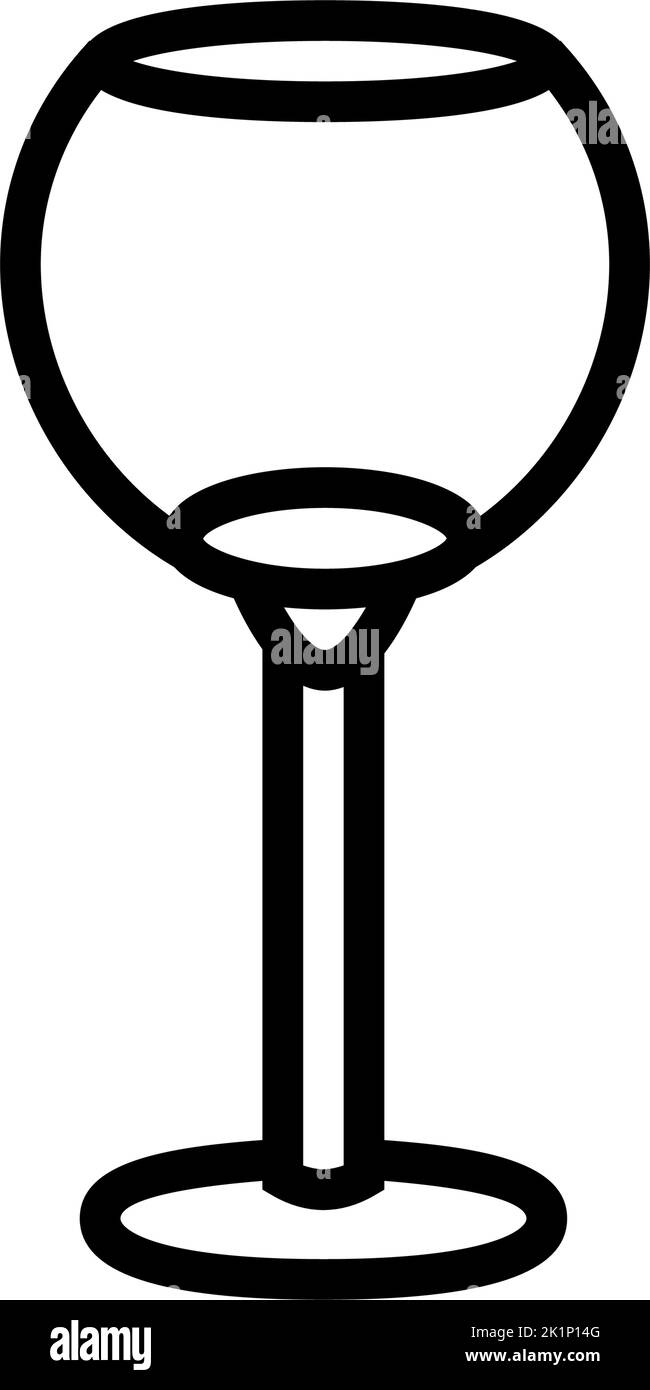 illustration des Symbols für die linie des cabernet-Weinglases Stock Vektor