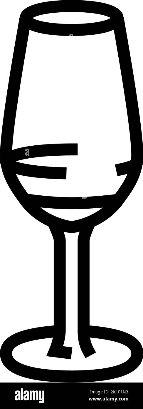 Flüssigwein Glas Linie Symbol Vektor Illustration Stock Vektor