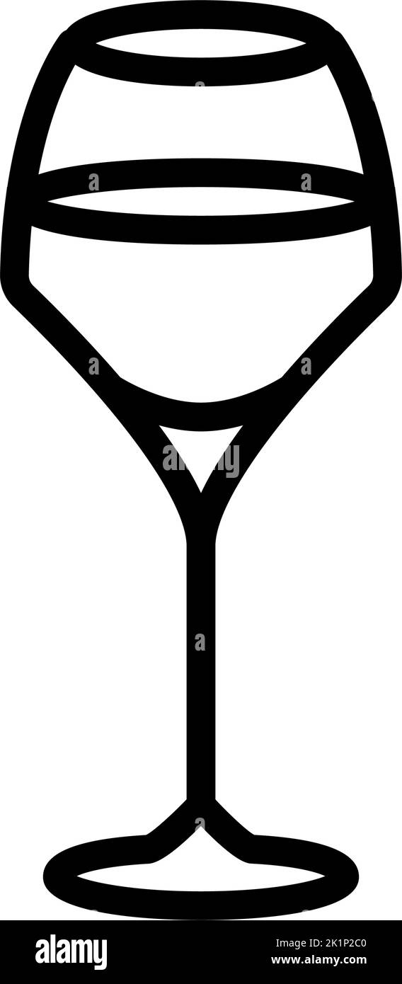 Cocktail Wein Glas Linie Symbol Vektor Illustration Stock Vektor