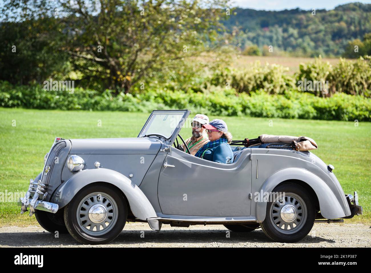 Auto der British Standard Motor Company auf der Sportwagen-Show „British Invasion“ in Stowe, Vermont, USA. Stockfoto