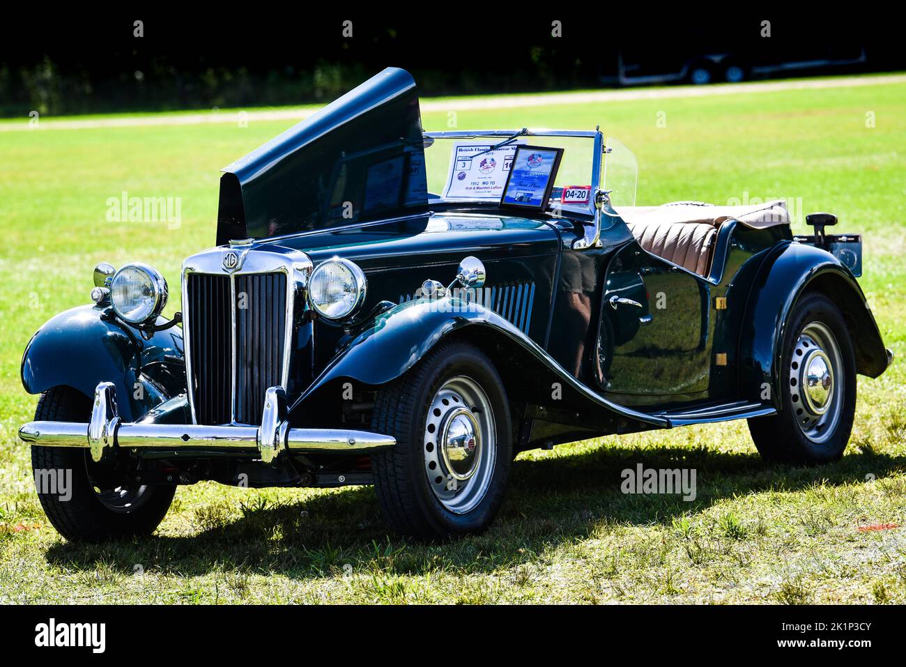 MGA TD Sportwagen auf der „British Invasion“ Sportwagen-Show in Stowe, Vermont, USA. Stockfoto