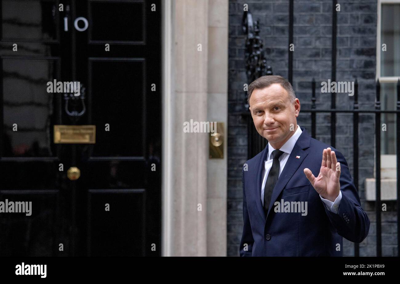 FOTO:JEFF GILBERT 18.. September 2022 Andrzej Duda, polnischer Präsident Visitis Downing Street, London Stockfoto