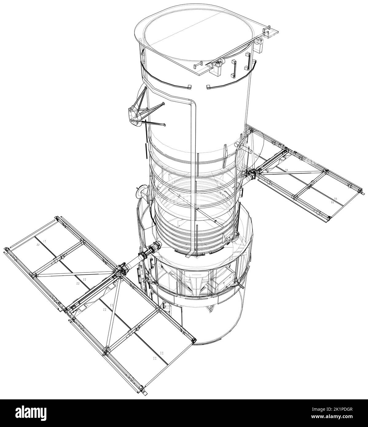 Hubble-Weltraumteleskop. Sattellit Stock Vektor