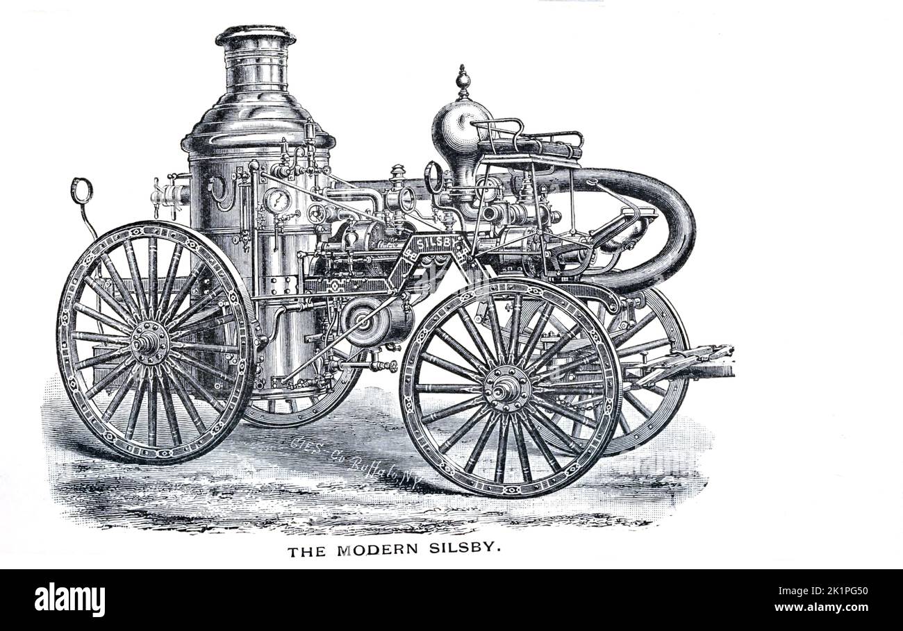 Die moderne Silsby aus dem Buch "Handbuch der modernen Dampffeuermaschinen: Einschließlich der Betrieb, Pflege und Verwaltung von Dampffeuermaschinen und Feuerpumpen" von Roper, Stephen Pulication Datum 1889 Verlag Philadelphia, Pa. USA, E. Meeks Stockfoto