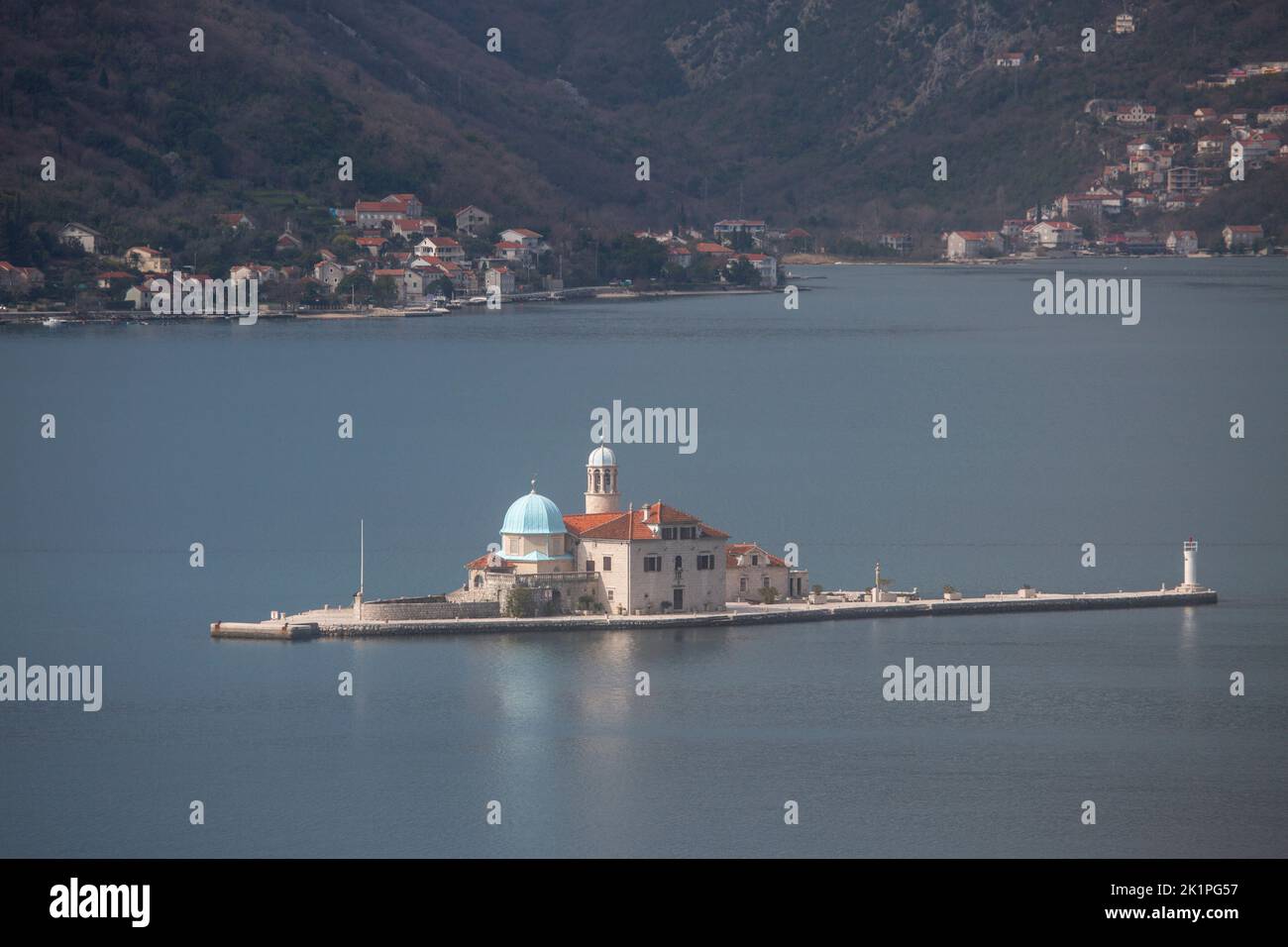 Kirche der Muttergottes vom Felsen in Perast, Montenegro Stockfoto