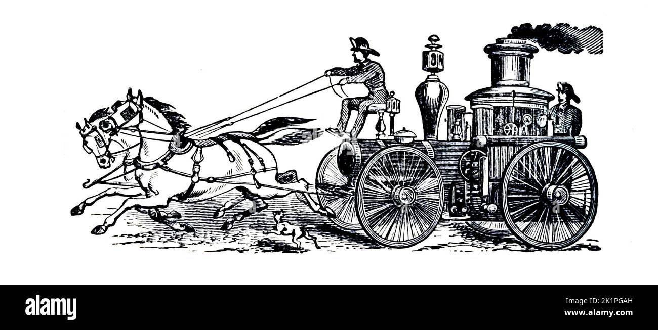 Rauschen zu einem Stadtbrand im Jahr 1889 aus dem Buch "Hand-Buch der modernen Dampffeuermaschinen: Einschließlich der laufenden, Pflege und Verwaltung von Dampffeuermaschinen und Feuerpumpen" von Roper, Stephen Pulication Datum 1889 Verlag Philadelphia, Pa.: E. Meeks Stockfoto