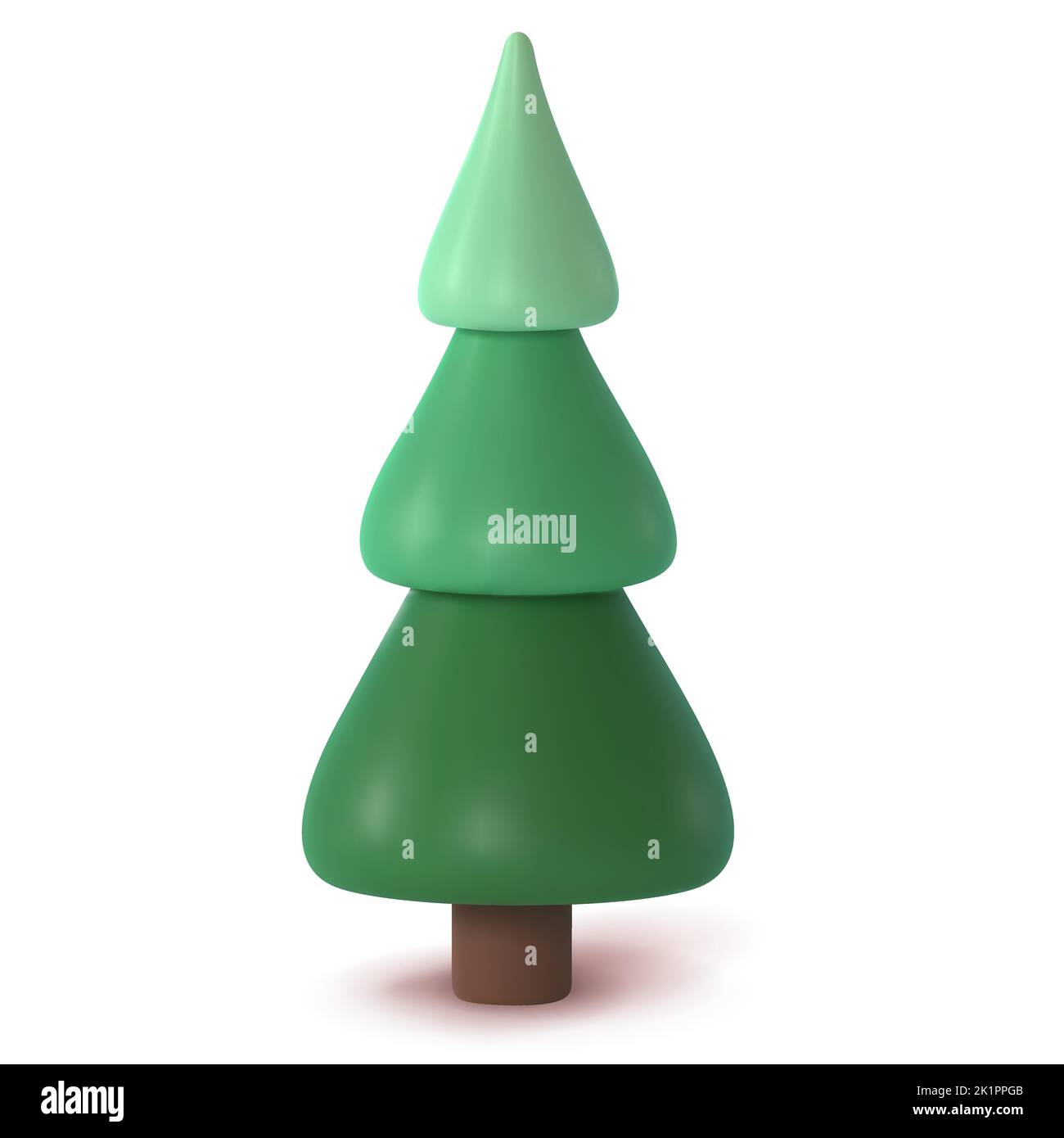 Abstrakter Tannenbaum isoliert auf weißem Hintergrund. 3D Darstellung von Vektorgrafiken Stock Vektor