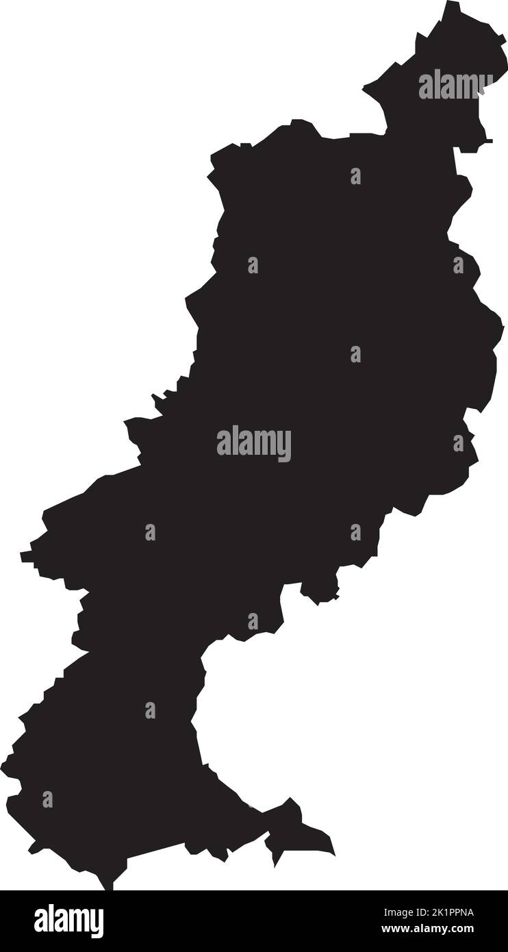 Schwarze Karte von REUTLINGEN, DEUTSCHLAND Stock Vektor