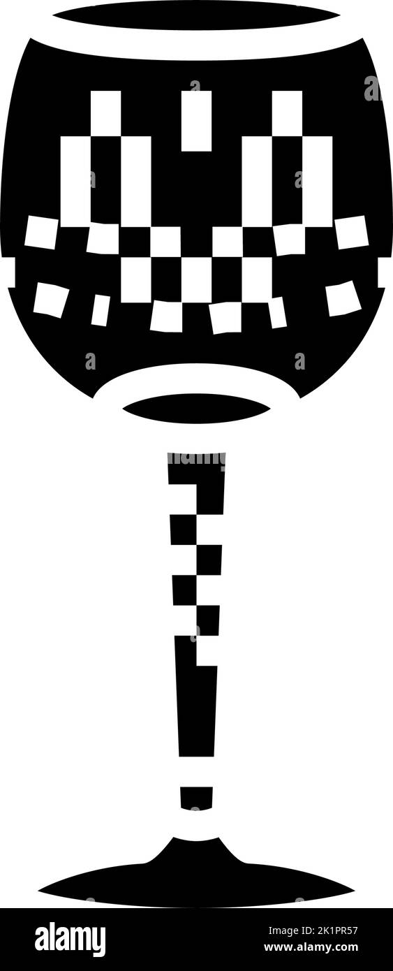 Trinken Wein Glas Glyphen Symbol Vektor Illustration Stock Vektor