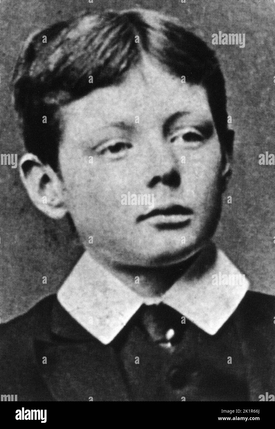 Winston Churchill im Alter von 10 Jahren im Jahr 1884 Stockfoto