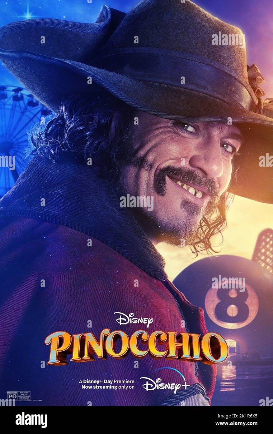 PINOCCHIO, USCharakterposter, Luke Evans als Coachman, 2022. © Walt