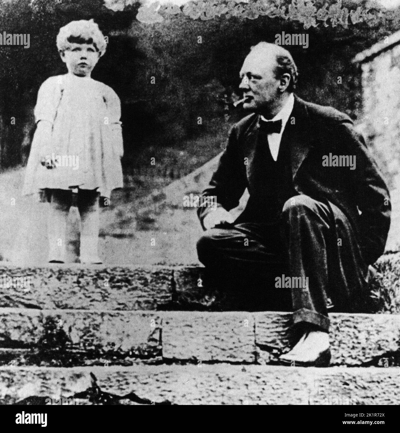 Winston Churchill mit seiner Tochter Mary in Chartwell. 1924 Stockfoto