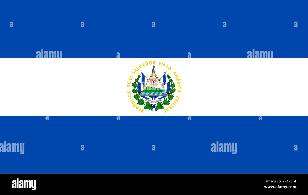 Vektor Flagge von El Salvador in Originalfarben Stock Vektor