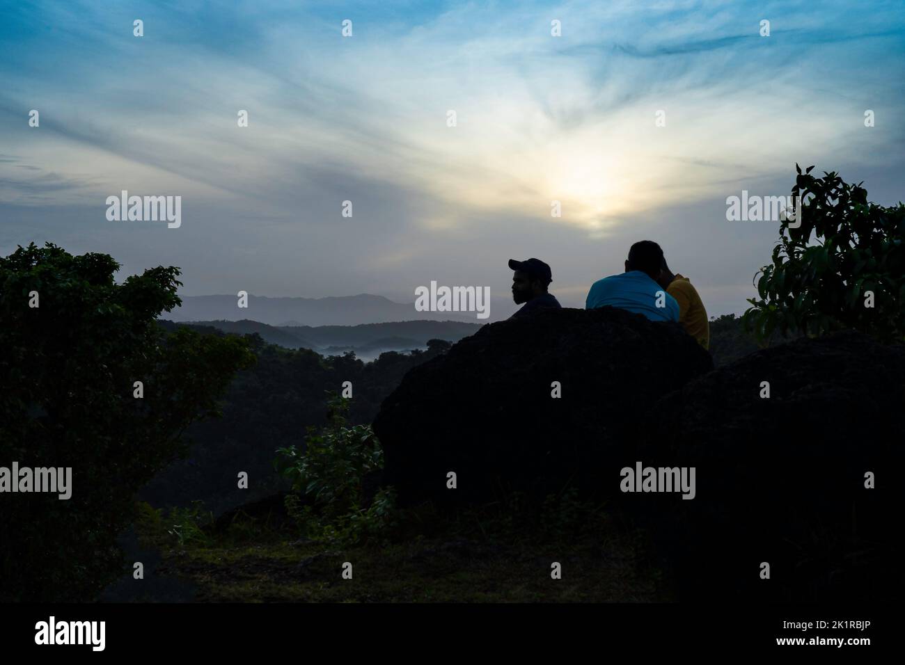 matanga Hill Sunrise, hampi, indien. Stockfoto