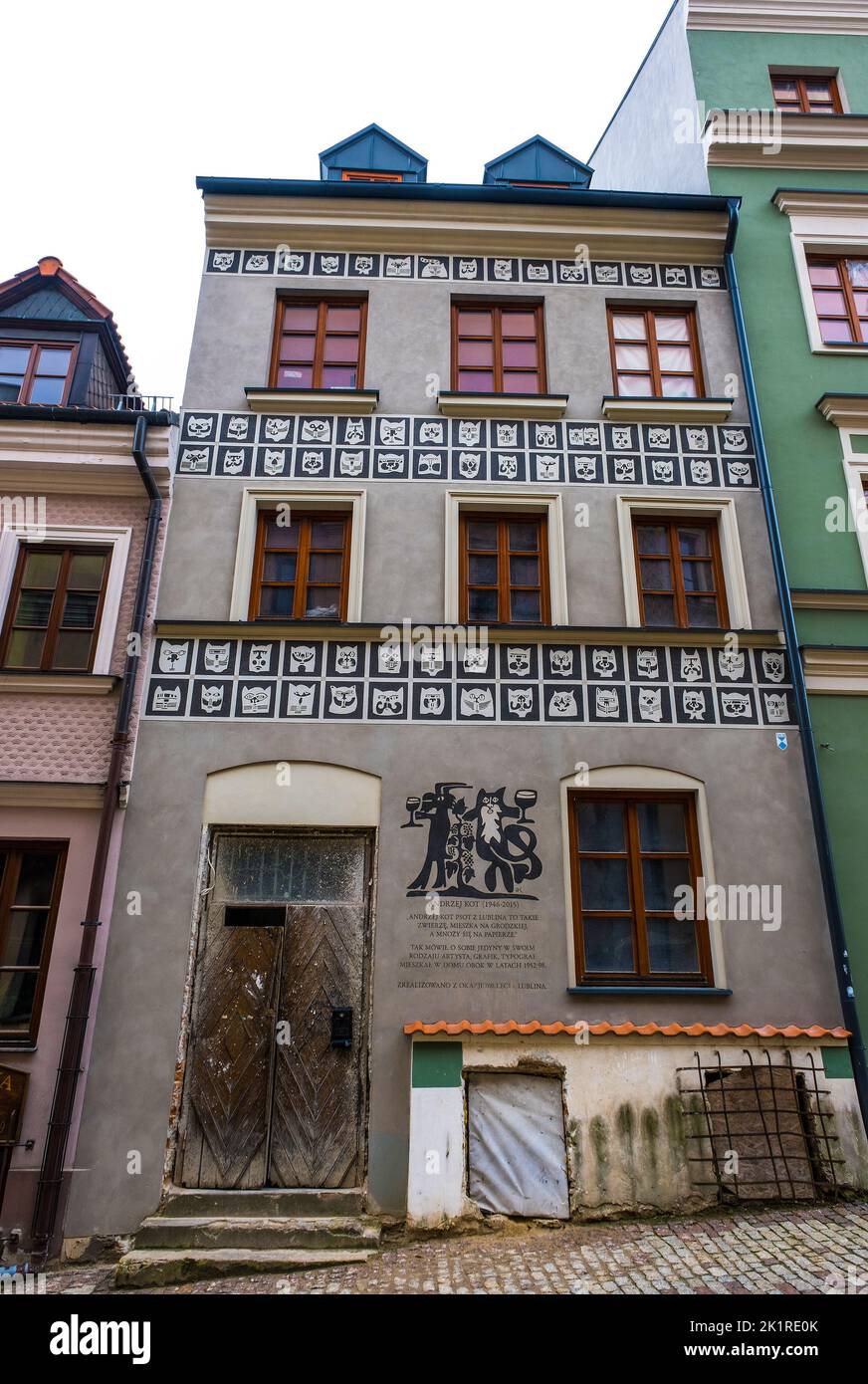 Lublin, Polen - 05. Juni 2022: Landschaft der Altstadt (Polnisch: Stare miasto Lublin). Alte historische Straße Stockfoto
