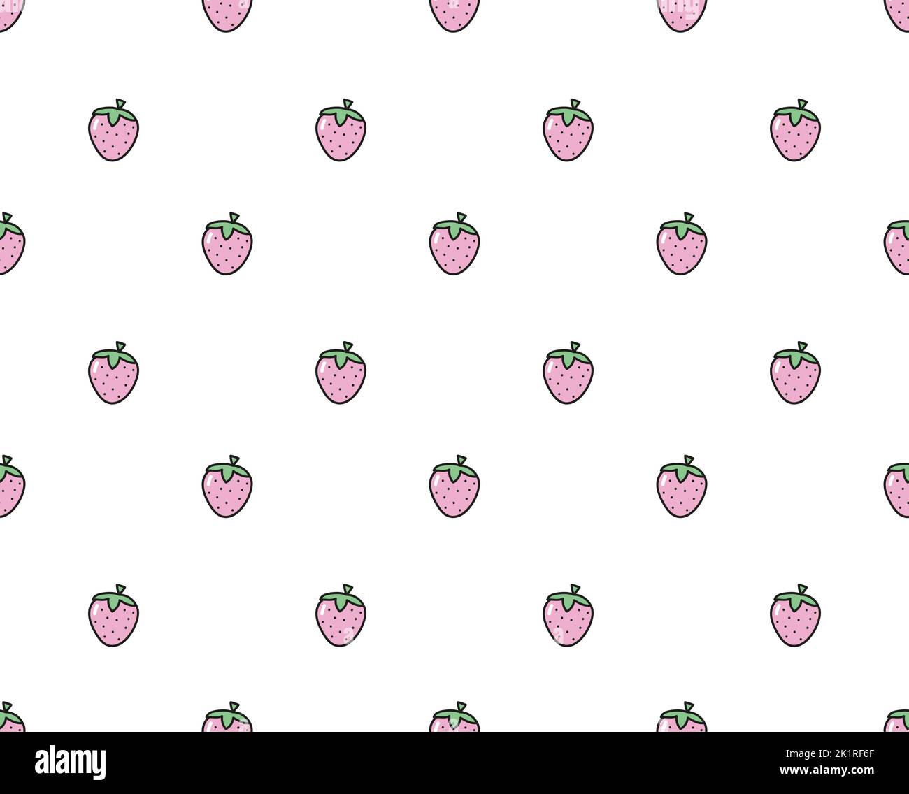 Vektor Erdbeere Hintergrund. Nahtloses Muster aus handgezeichneten Erdbeeren. Natürliches, nahtloses Muster aus Gartenfrüchten. Stock Vektor