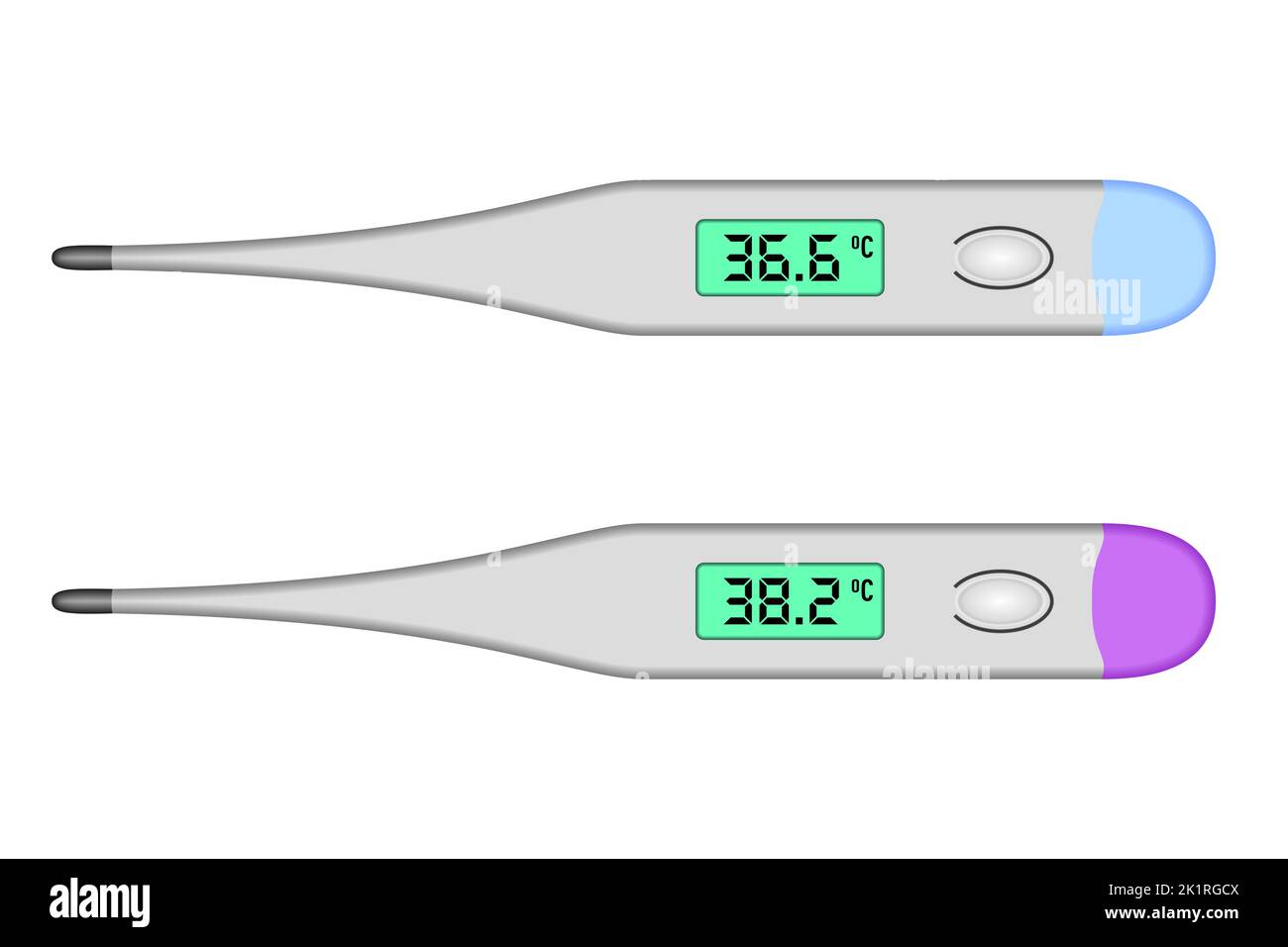 Thermometer auf weißem Hintergrund. Vektorgrafik Stock Vektor