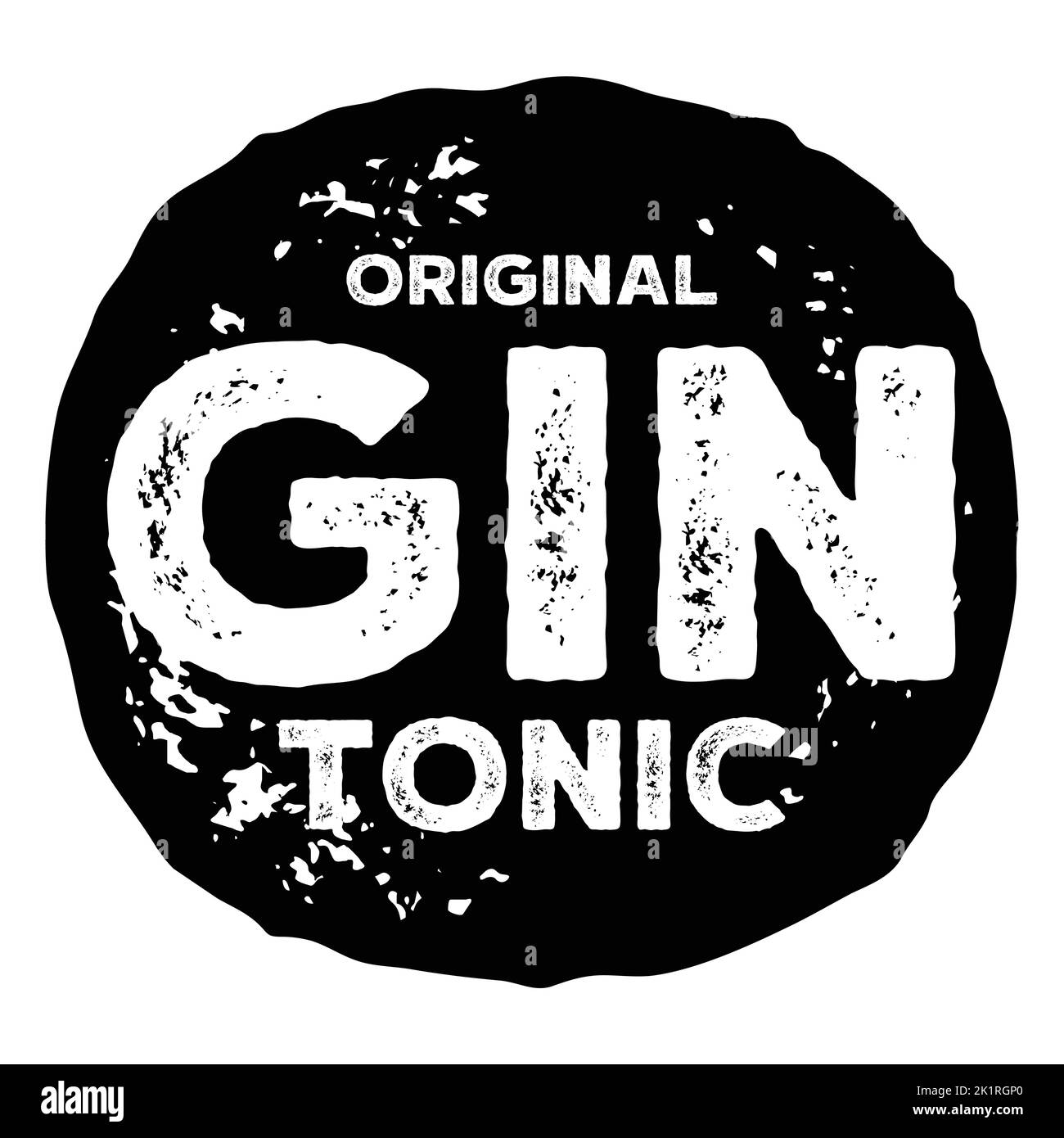 Cocktail Gin Tonic Vintage-Schild Stock Vektor