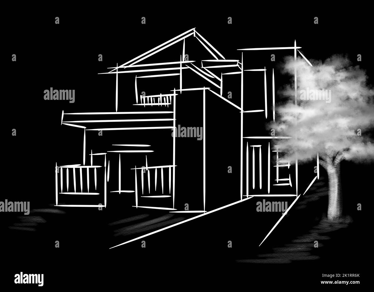 Haus Skizze Design für grafische Gestaltung Stockfoto