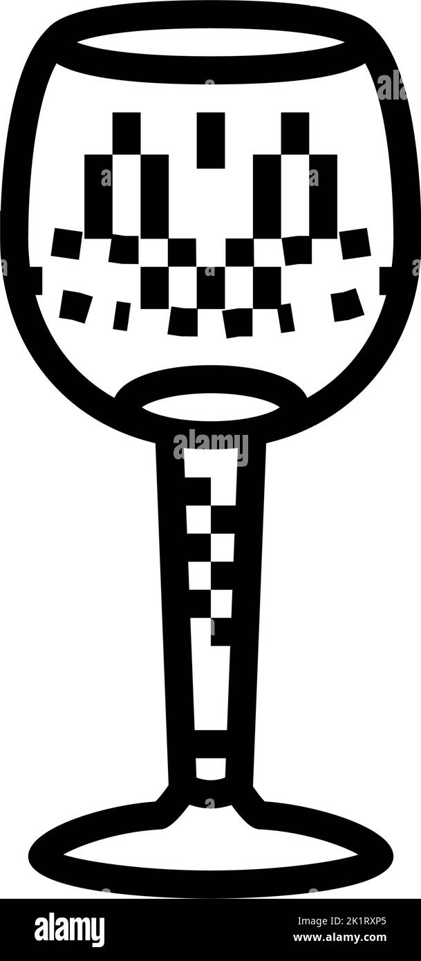 Trinken Wein Glas Linie Symbol Vektor Illustration Stock Vektor