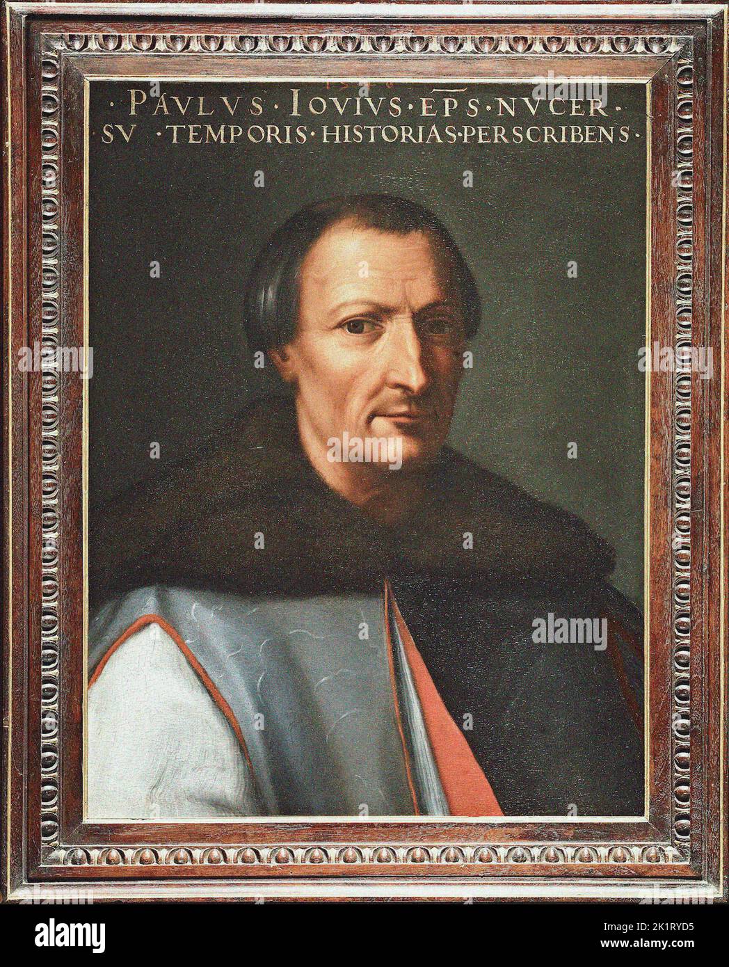 Porträt von Paolo Giovio. Museum: Gallerie degli Uffizien, Florenz. Autor: Cristofano Dell'Altissimo. Stockfoto