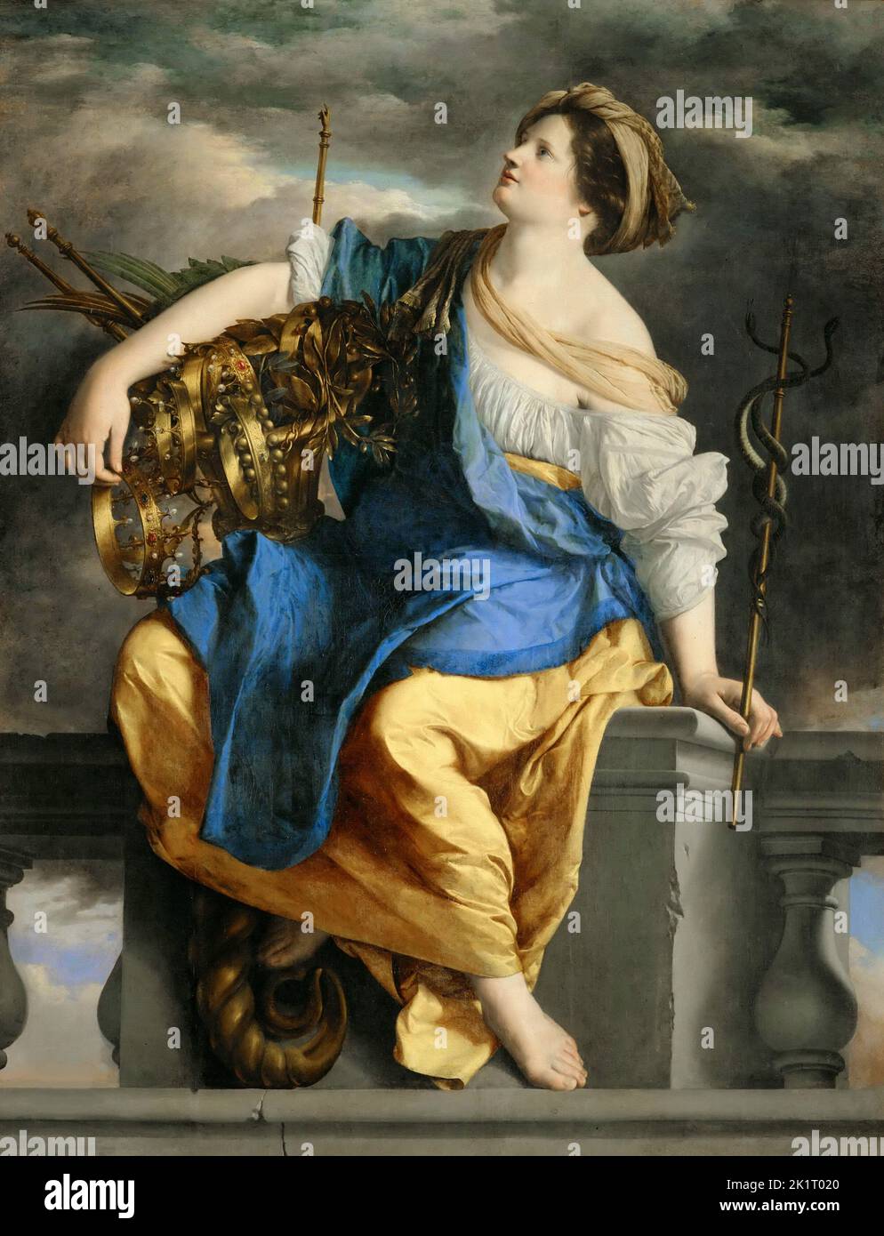 Öffentliche Felicity triumphieren über Gefahren. Museum: Musée du Louvre, Paris. Autor: ORAZIO GENTILESCHI. Stockfoto