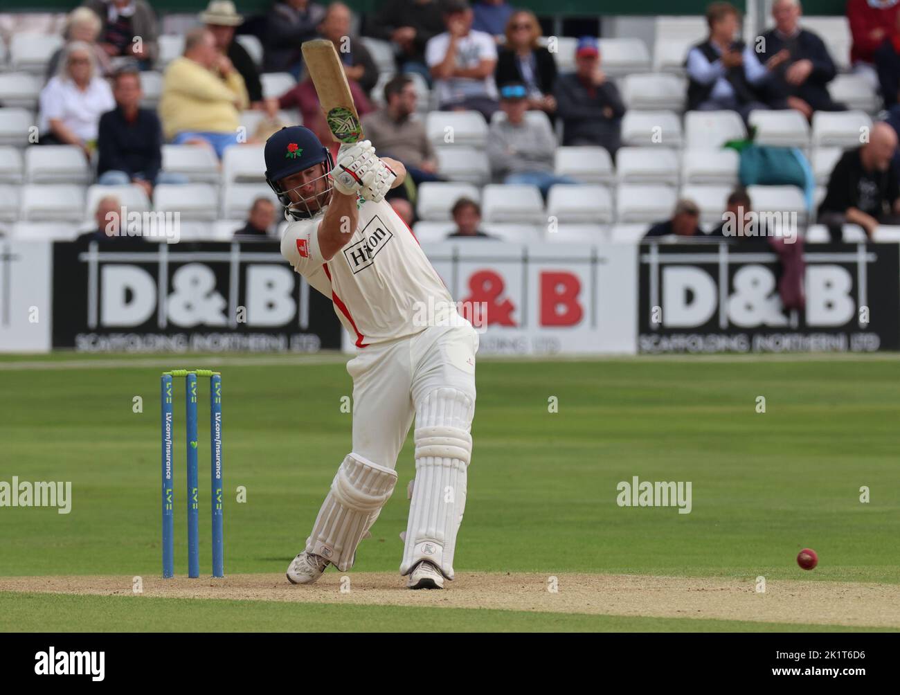 Chelmsford, Großbritannien. 01.. Februar 2018. CHELMSFORD ENGLAND - 20. SEPTEMBER : Steven Croft von Lancashire CCC während der LV= COUNTY CHAMPIONSHIP - DIVISION ONE Day One of 4 Match zwischen Essex CCC und Lancashire CCC am 20.. September 2022 im Cloud County Ground, Chelmsford Credit: Action Foto Sport/Alamy Live News Stockfoto