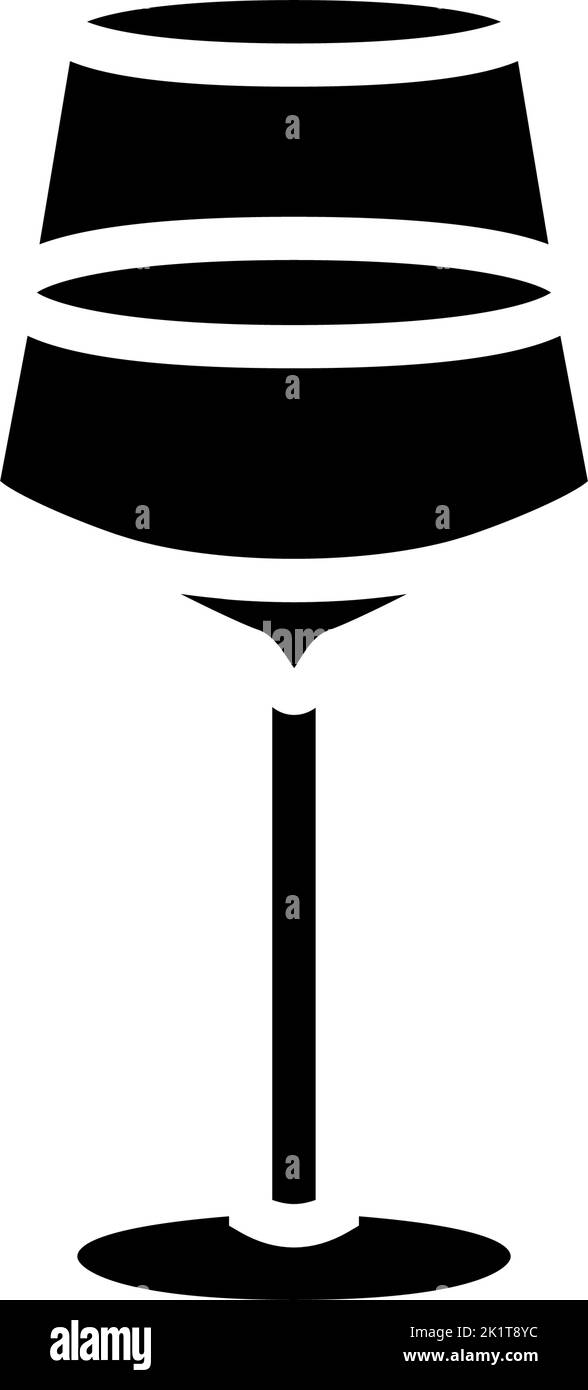 Weingut Wein Glas Glyphe Symbol Vektor Illustration Stock Vektor