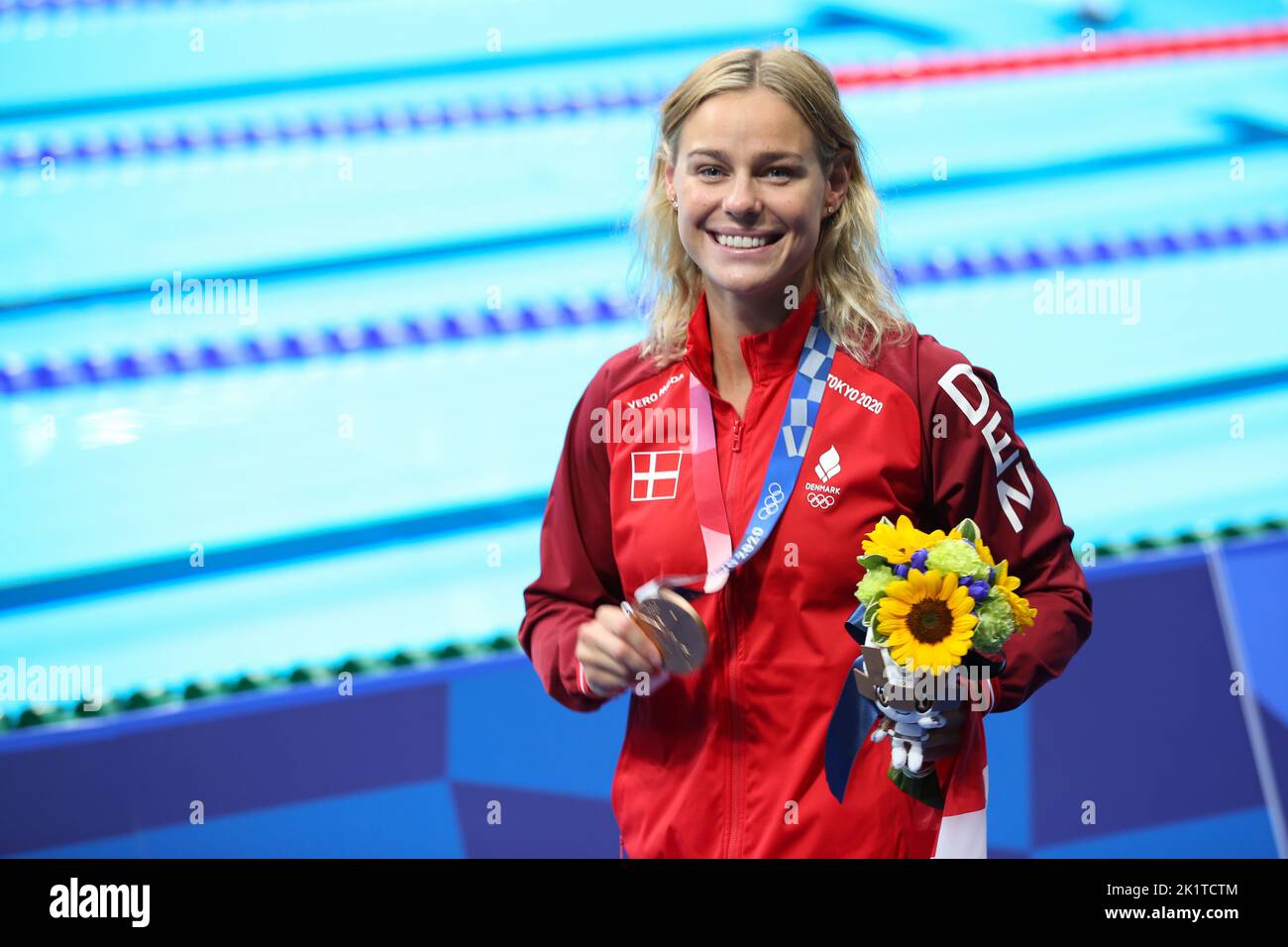 1.. AUGUST 2021 - TOKIO, JAPAN: Pernille BLUME aus Dänemark gewinnt die Bronzemedaille beim Freistil-Finale der Schwimmerinnen 50m bei den Olympischen Spielen in Tokio 2020 (Foto: Mickael Chavet/RX) Stockfoto