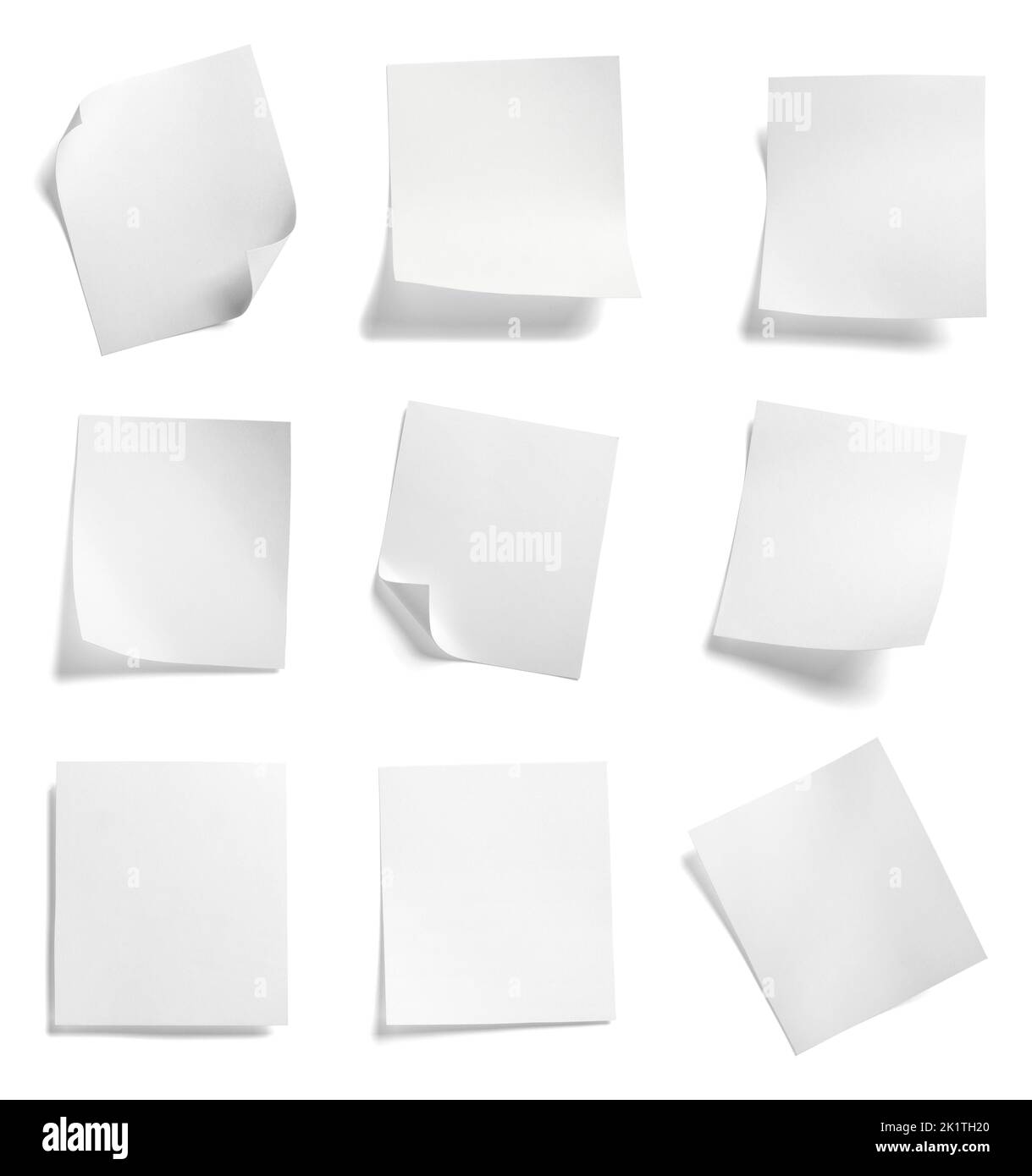 Papier Nachricht Hinweis Erinnerung leer Hintergrund Büro Business weiß leere Seite Etikett Stockfoto