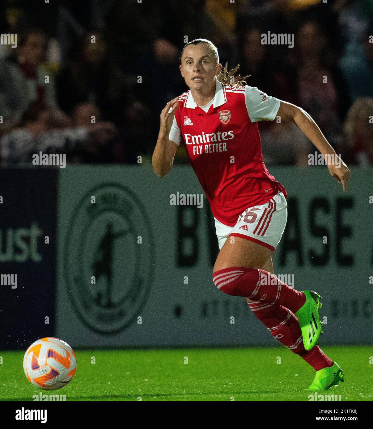 London, Großbritannien. 20. September 2022. Noelle Maritz (Arsenal 16) in Aktion während der UEFA Womens Champions League Qualifying Round 2 zwischen Arsenal und Ajax im Meadow Park in London, England. (James Whitehead/SPP) Quelle: SPP Sport Press Foto. /Alamy Live News Stockfoto