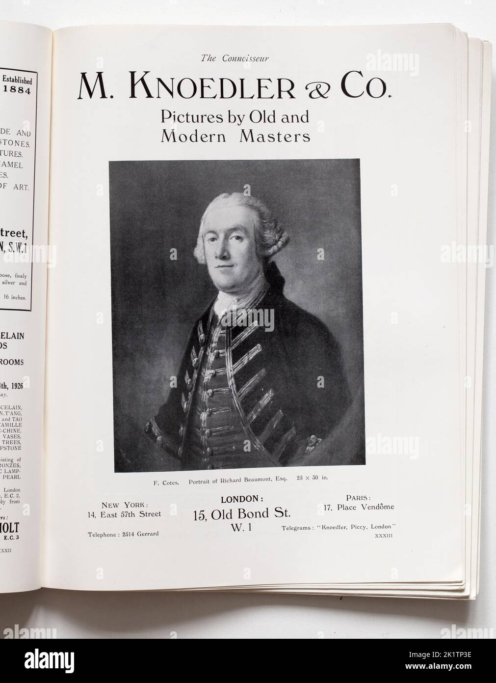 Werbung für M Knoedler und Co Art Dealers im Connoisseur Antiques Magazine Stockfoto