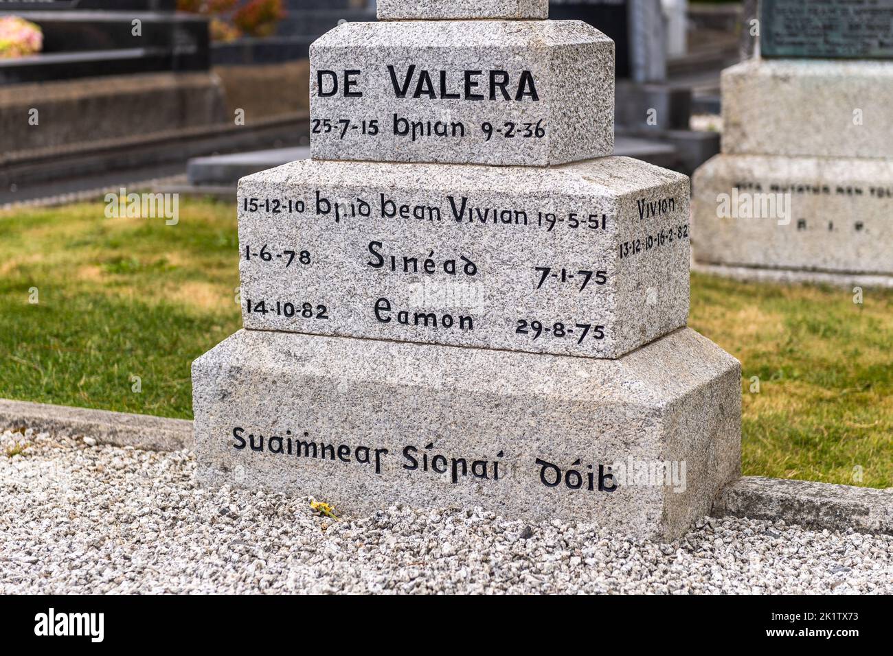 Grab von Eamon De Valera auf dem Friedhof von Glasnevin, Dublin, Irland. Stockfoto