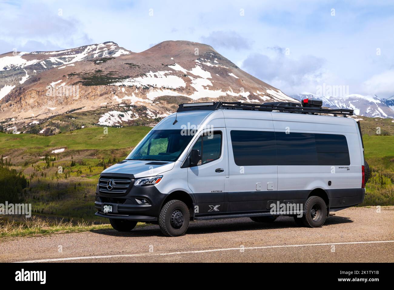 Airstream Interstate 24X 4WD Wohnmobil; Glacier National Park; Montana; USA Stockfoto