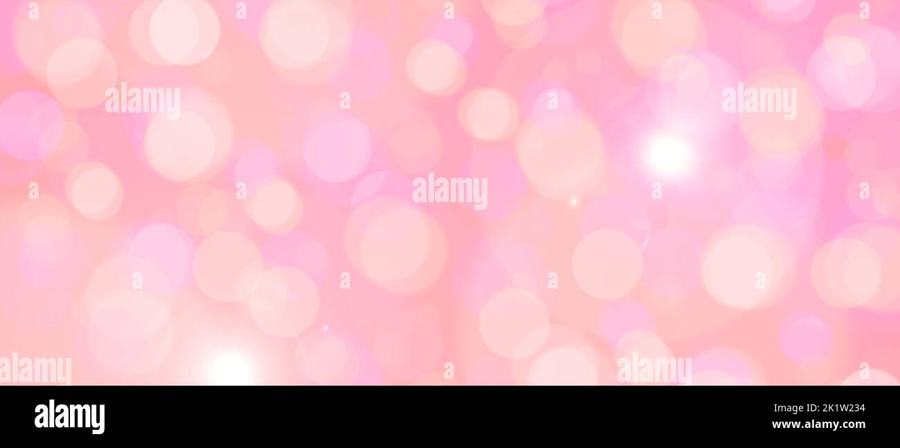 Schillerndes und funkelndes Pink-Boken-Licht im Hintergrund- oder Bannerbild. Schön, feminin und zart. Stockfoto