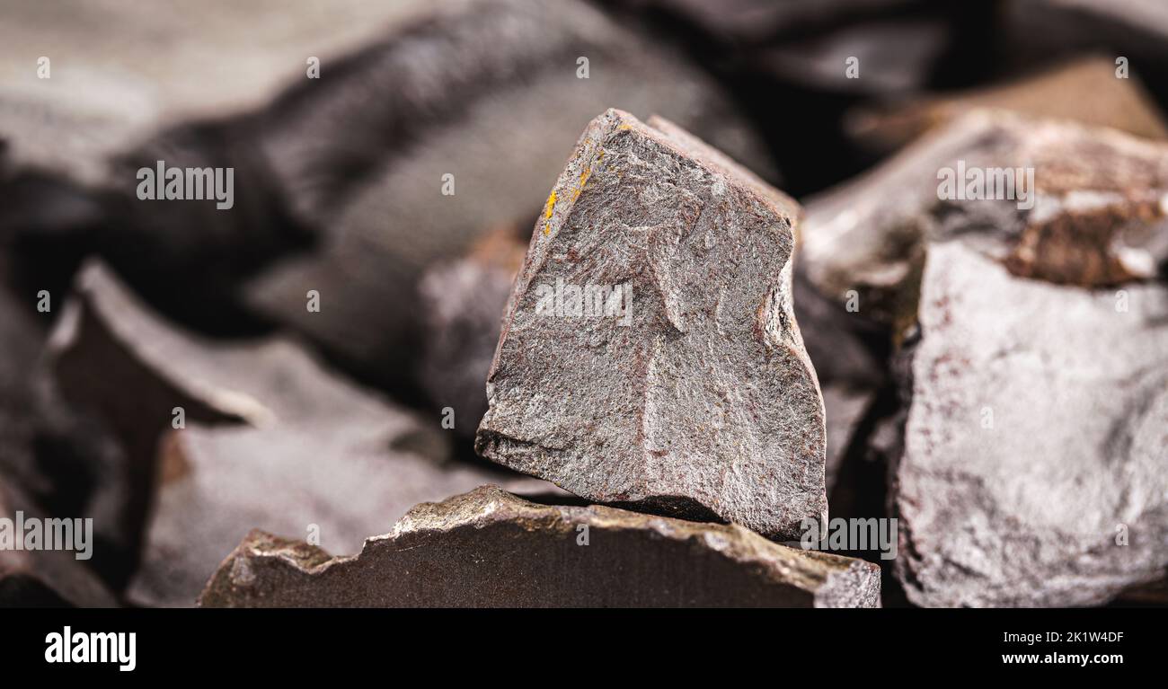 Eisenerz oder Hämatit, Verwendung in der Metallurgie, Stahlrohstoff Stockfoto