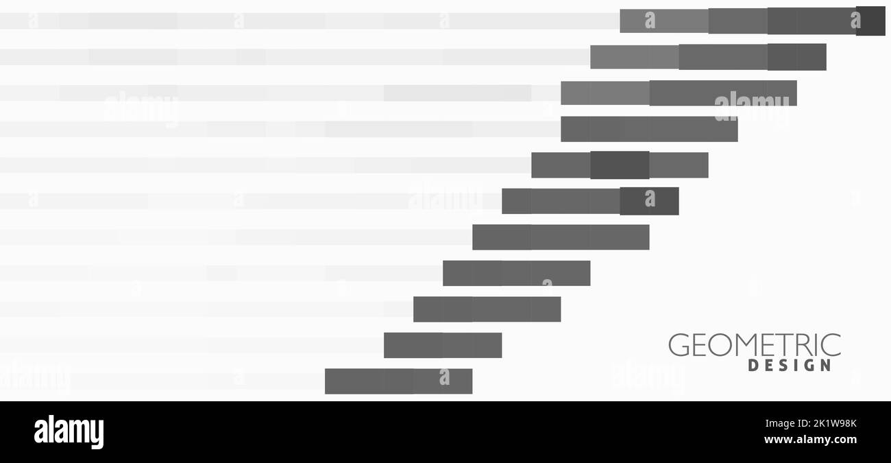 Geometrisches Design. Abstrakte Karte mit grauen parallelen Halbtonstreifen auf weißem Hintergrund. Einfaches Vektorgrafikmuster Stock Vektor