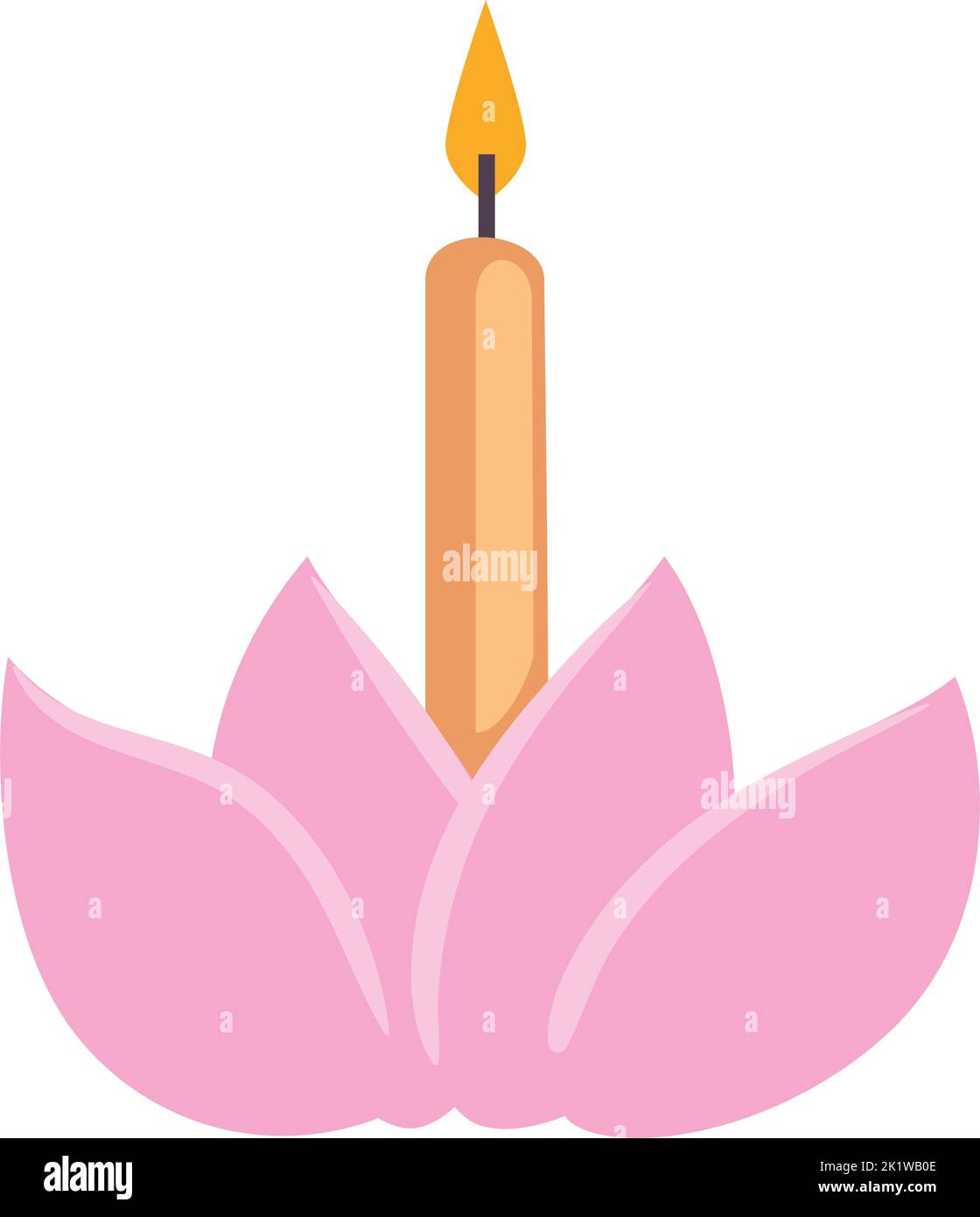 loy krathong Lotus mit Kerze Stock Vektor