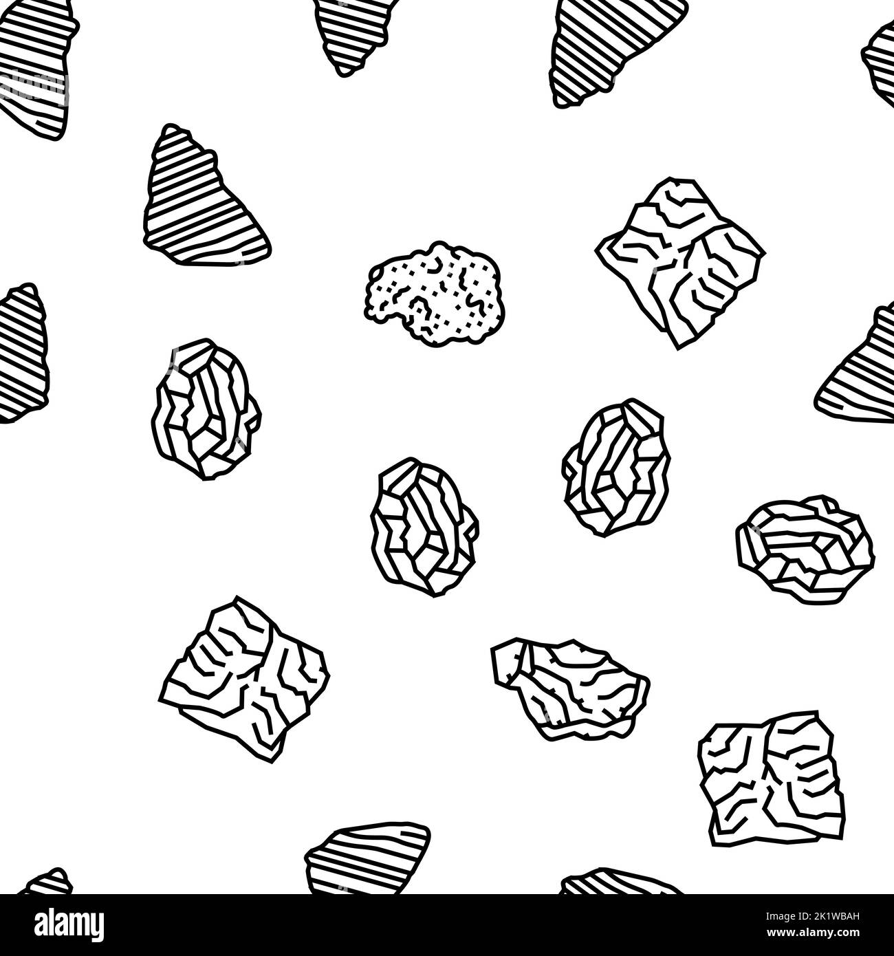 Stein Gestein Textur Natur Vektor nahtlose Muster Stock Vektor