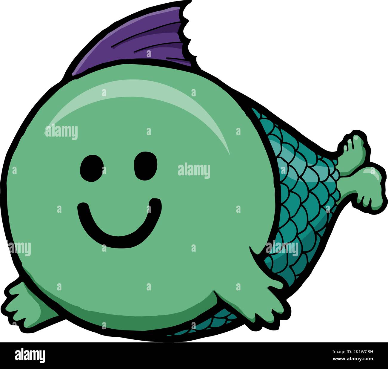 Smiley Face halloween Merman Monster Stock Vektor