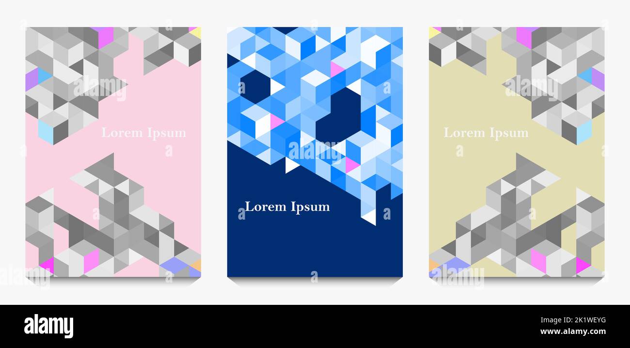 Abstraktes nahtloses Liniendreieck, geometrischer Texturhintergrund, Polygonmuster-Set, Netzwerkkonzept Stockfoto