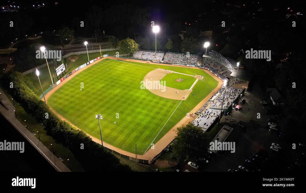 September 20 2022, Labatt Park bei Night Aerial in London, Ontario, Kanada. Luke Durda/Alamy Stockfoto