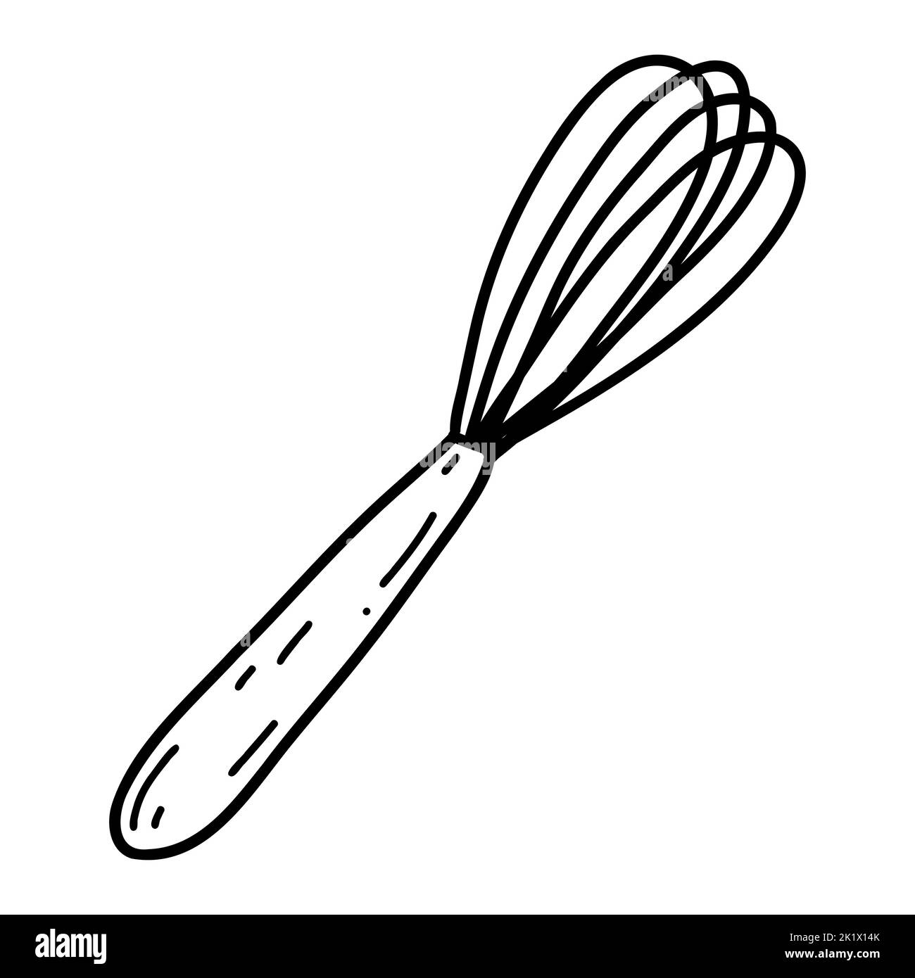 Schneebesen für die Küche. Vektor-Illustration von Quirl Symbol, Geschirr, kulinarische, Gebäck Werkzeuge. Stock Vektor