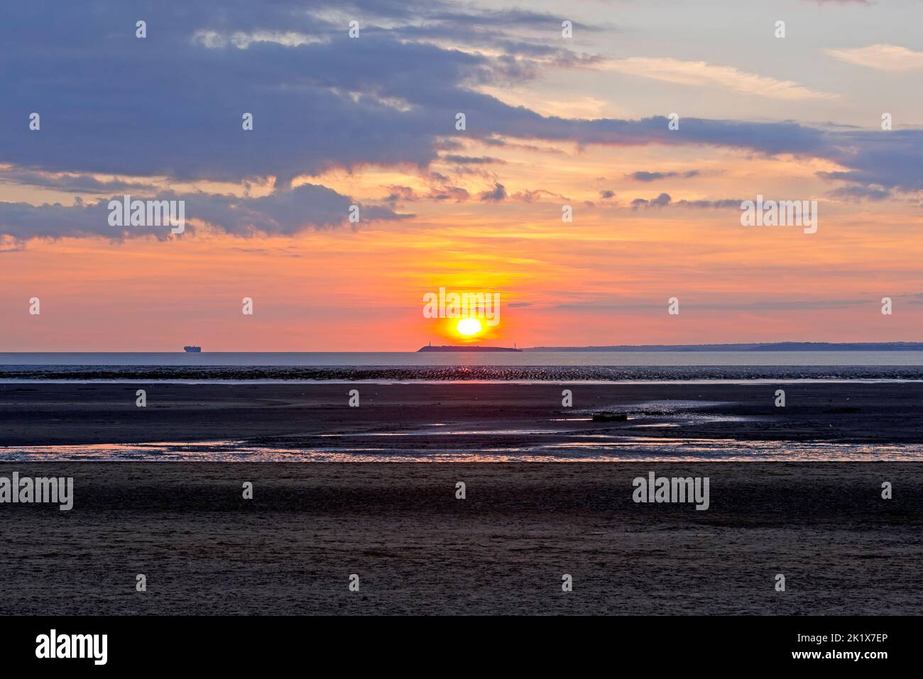 Sonnenuntergang, Sand Bay, Norh Somerset Stockfoto