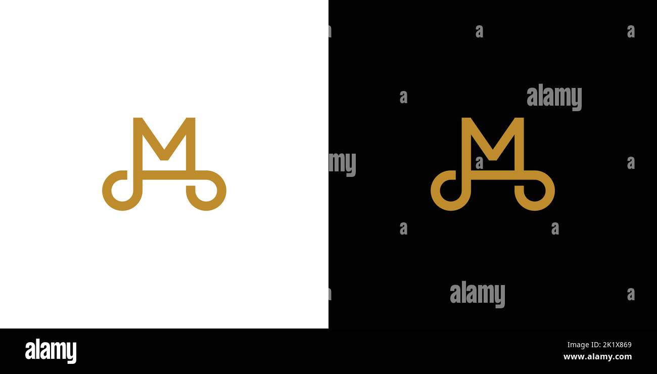 Luxuriöser und moderner Buchstabe M Initialen Logo Design 3 Stock Vektor